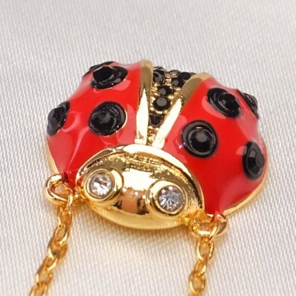 kate spade Jewelry - Kate Spade Gold Red Multi Little Ladybug Mini Pendant Necklace NEW